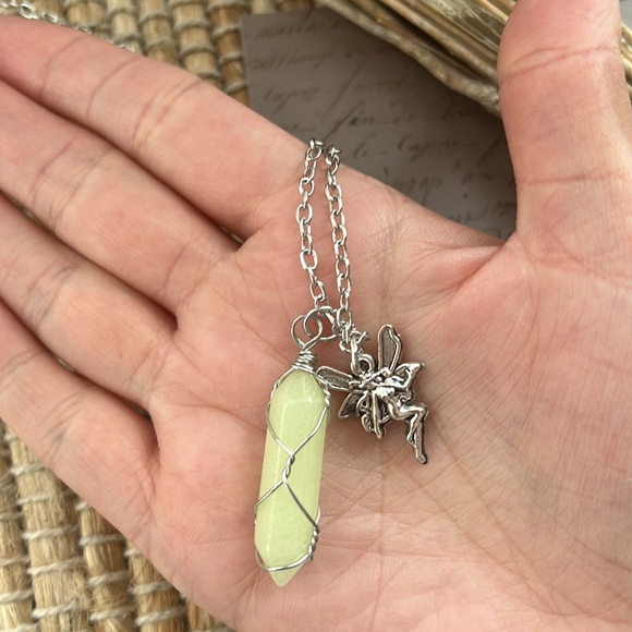 🧚🏻✨💚🩵 Fairy necklace handmade - Picture 2 of 2